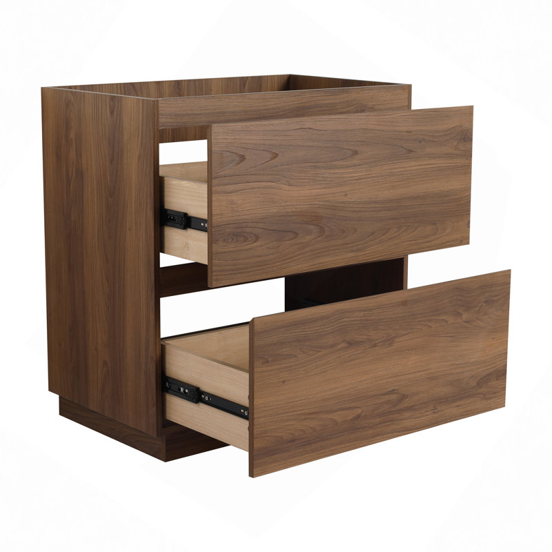 Meuble-lavabo de salle de bain 30 po sans lavabo, meuble-lavabo de salle de bain encastré moderne avec double tiroir, meuble-lavabo de salle de bain autoportant, bois d'ingénierie