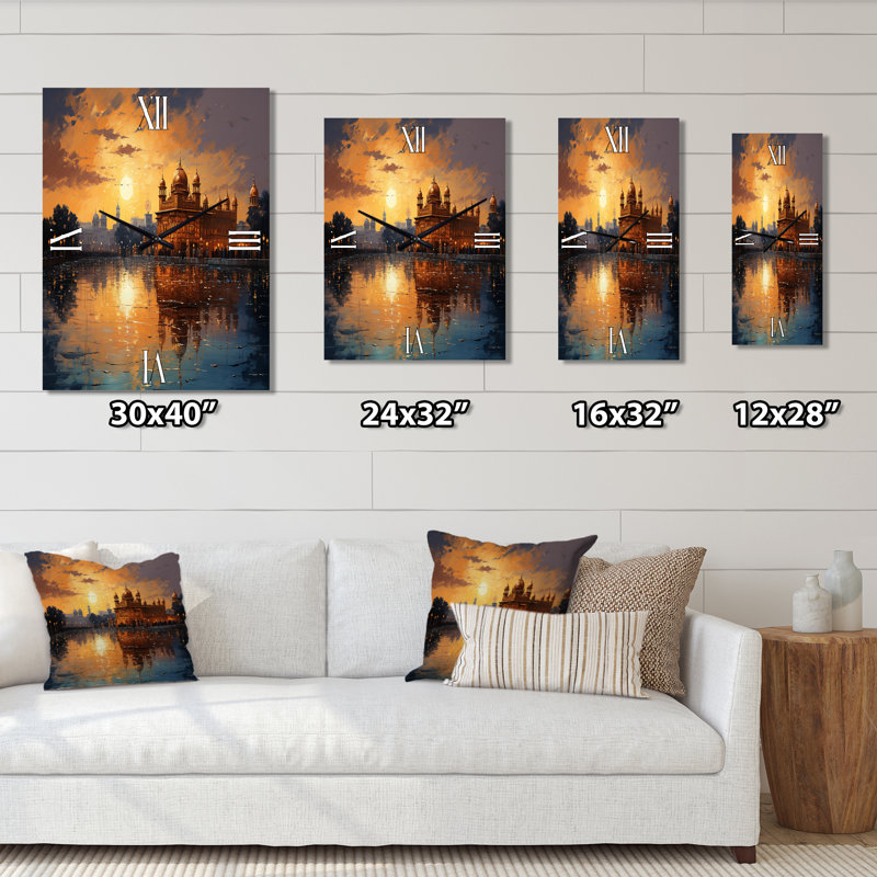 Horloge murale spirituelle Golden Temple II - Hinduisim, Grand