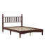Lit plateforme en bois avec tête de lit en forme de gourde, lit plateforme de style rétro avec support à lattes en bois-586611792