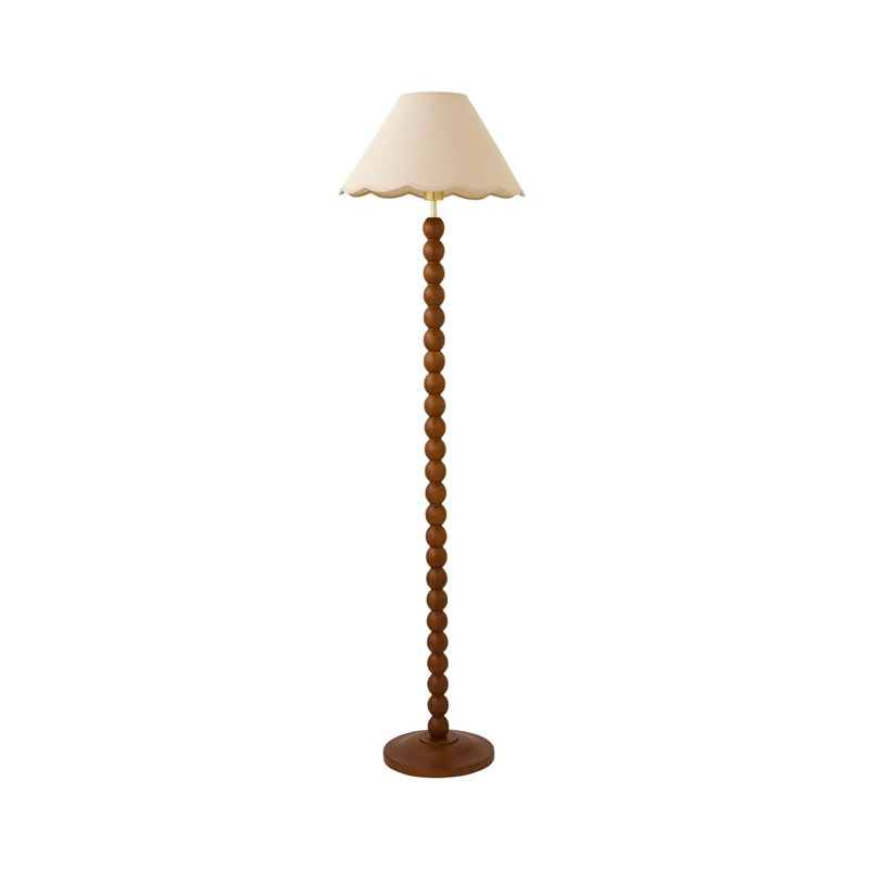 Helgomar 145cm Matte Traditional Floor Lamp, Brown, Cream/Beige