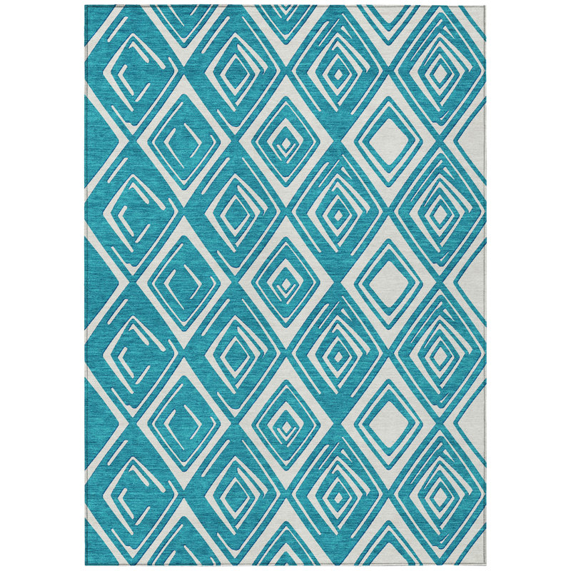 Cederick Washable Geometric Indoor / Outdoor Rug, Rectangle 9' x 12'