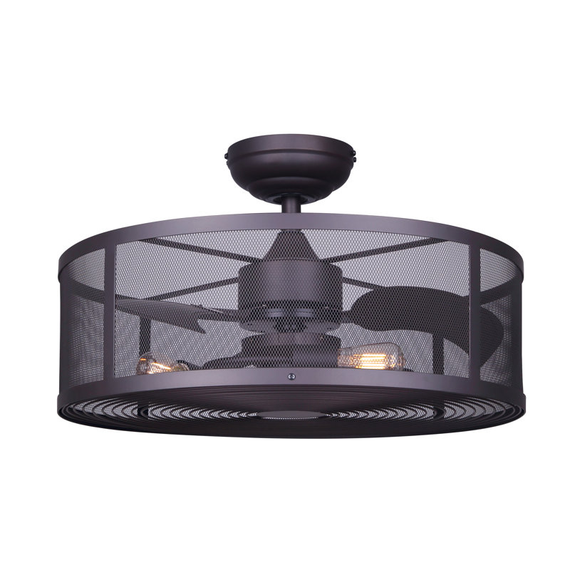 Ventilateur de plafond à 2 pales 24 "avec télécommande et ensemble d'éclairage inclus Layken