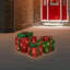 Ensemble de 3 boîtes-cadeaux lumineuses à DEL scintillantes rouges et vertes