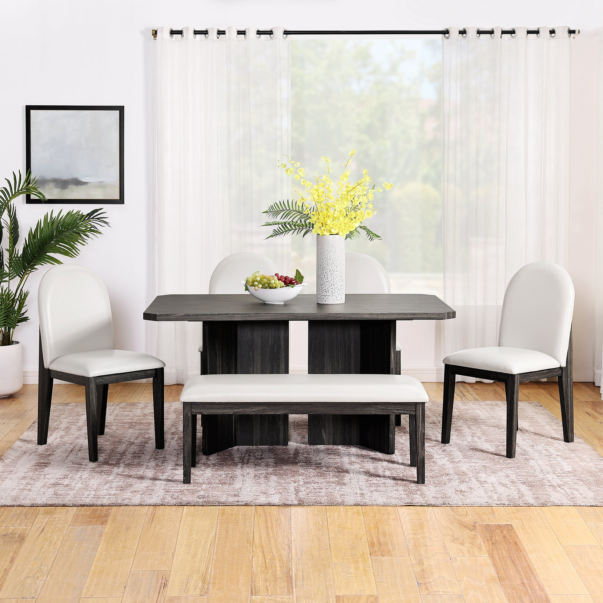 Red Barrel Studio® Modern 6 Piece Dinner Set Including Dining Table ...