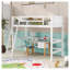 Lit mezzanine simple en bois massif avec garde-corps et échelle - Mobilier de chambre d'enfant moderne et peu encombrant