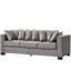 Décoration moderne en velours 2 + 3 places gris avec accoudoirs carrés et clous argentés, assise confortable à ressorts, housses de coussin amovibles, rangement sous le siège, 5 coussins rembourrés faciles à assembler, uni-359054752