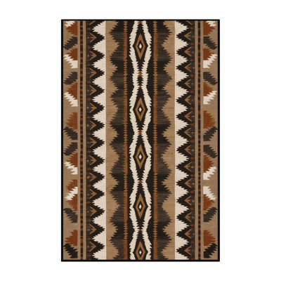 Washable Rattlesnake Bands Southwestern Area Rug