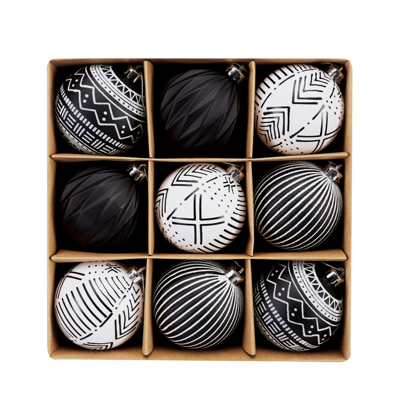 Boules incassables 9 pièces Kaimani , Noir / blanc