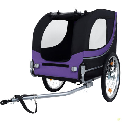 Large Folding Bike Trailer For Dogs – 66LB Capacity All-Terrain Pet Carrier, Durable Steel Frame For Cycling, Jogging, Camping & Outdoor Adventures