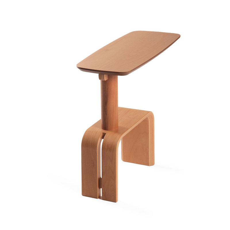 Cross Solid Wood End Table, Natural