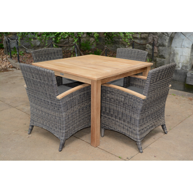 Bella Wicker Outdoor Dining Armchair, Cast Charcoal, Brown