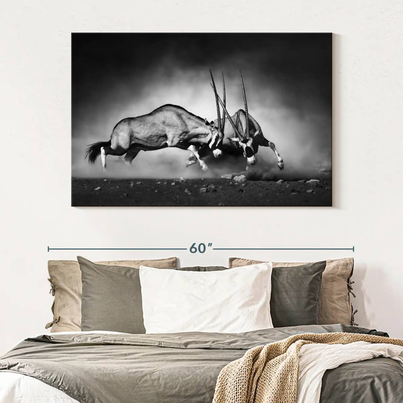 Brampt Fighting Oryx, 34" H x 51" W