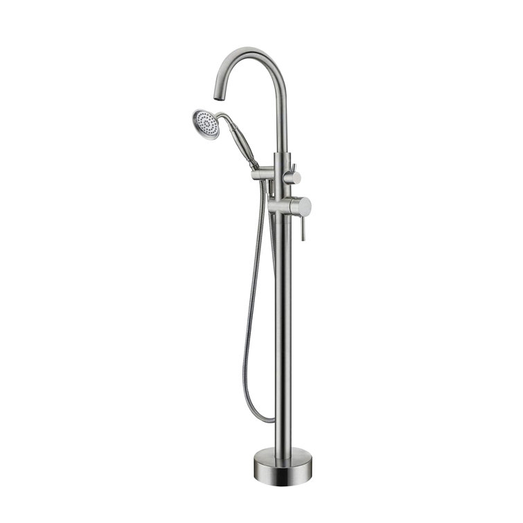 2 Handle Floor Clawfoot Tub Faucet with Diverter