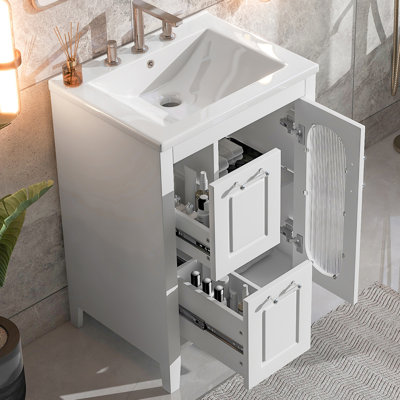 Meti 24'' Single Bathroom Vanity with Ceramic Top