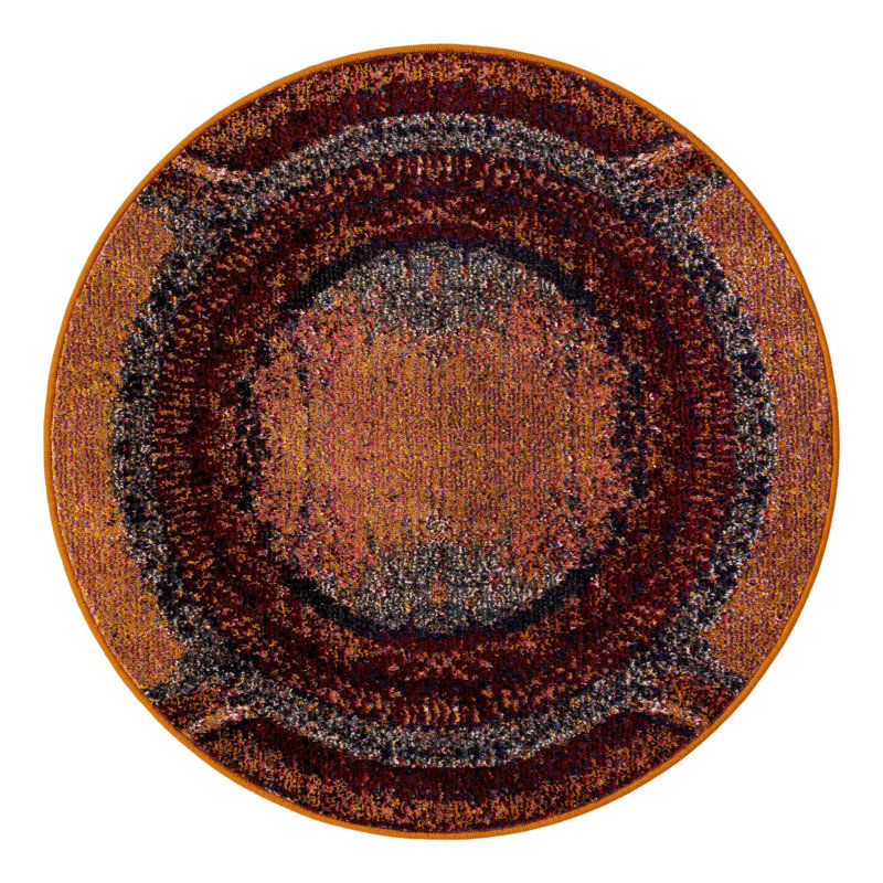 Eddins Orange Area Rug, Round 4'1"