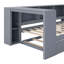Lit plateforme en bois simple avec tablettes de rangement, lit gigogne, station de charge et tête de lit tapissier, gris-1791787595