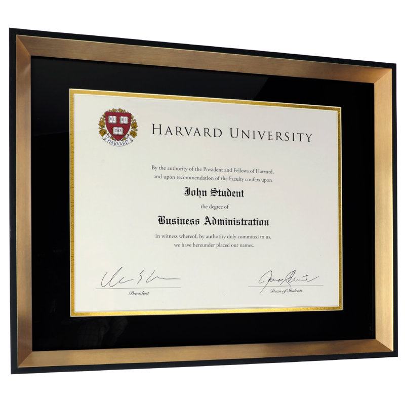 Global Products 8.5" X 11" Document Frame With Double Mat, Gold