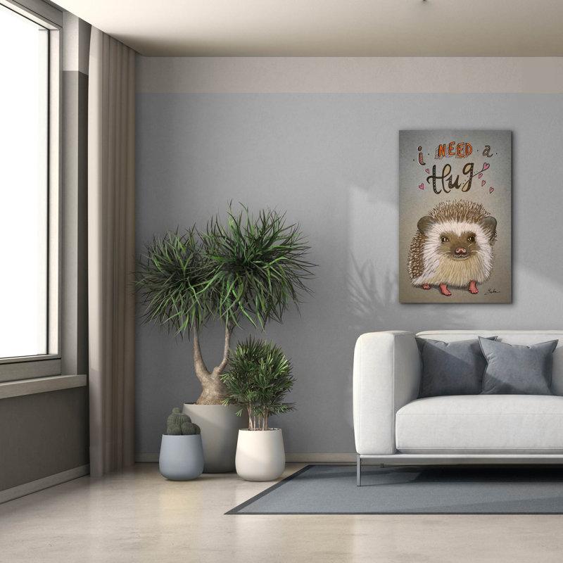 Toile épique Graffiti «Huggable Hedgy» par Bebe Keith, 26 po x 40 po