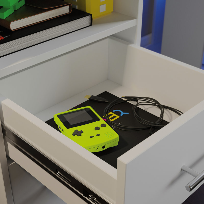 Bureau de jeu, finition blanche