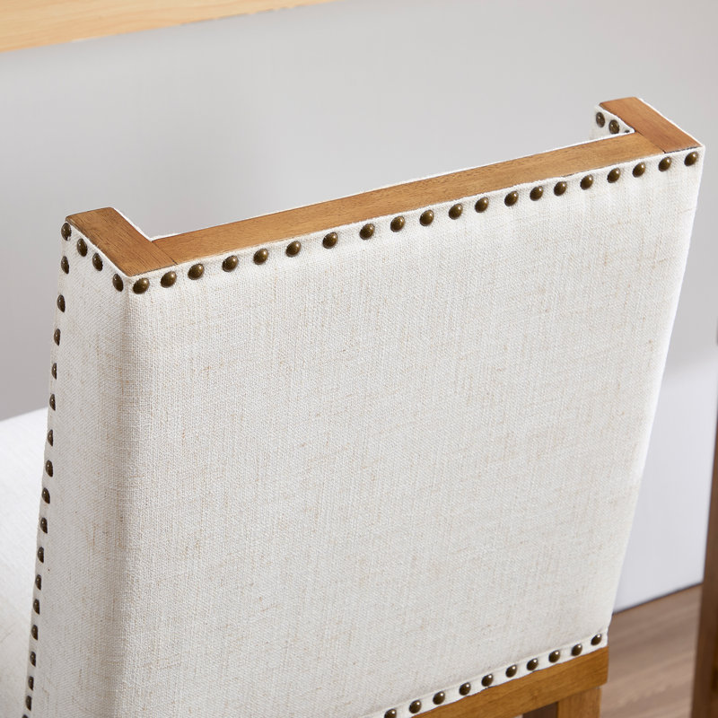 Ensemble de 2 tabourets de bar en bois massif Farmhouse, Blanc