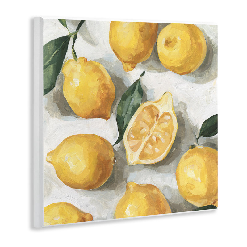 Soft Yellow Citrus Lemon Pile Over White