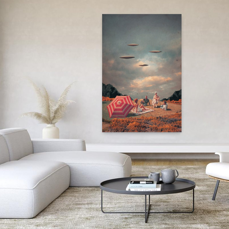 Art contemporain contemporain rétro et surréel, H 60 po x l 40 po