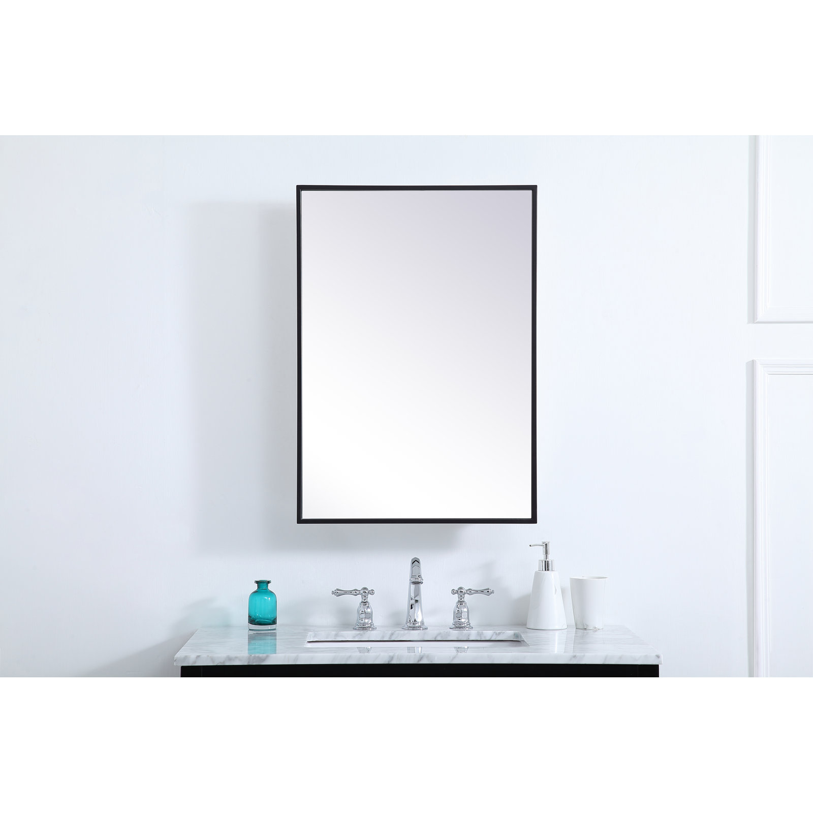 Clapp Surface Medicine Cabinet, Black, 28" H x 20" W x 5" D