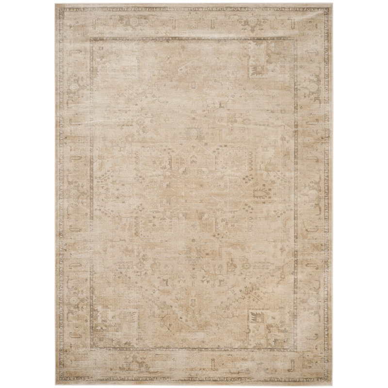 Evanoff Oriental Beige Area Rug, Rectangle 5'1" x 7'6"