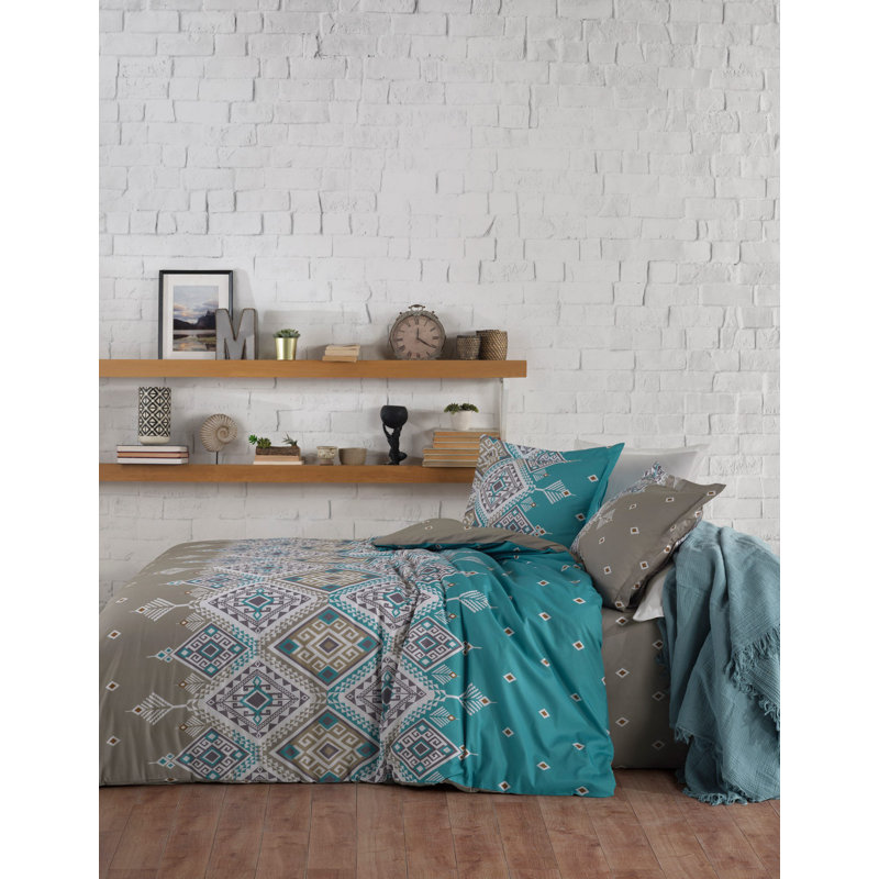 100% COTTON RANFORCE Pigment Printing Duvet Cover: 260 X 220 Cm Pillowcase: 50 X 80 Cm (2 Pieces) No Pattern Duvet Cover Set with Pillowcases Included
