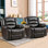 Fauteuil inclinable manuel moderne en cuir végétalien souple de 38 po de largeur 