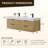 Livia 60" Wall-mounted Double Bathroom Vanity with White Artificial Drop-in Sink without Mirror