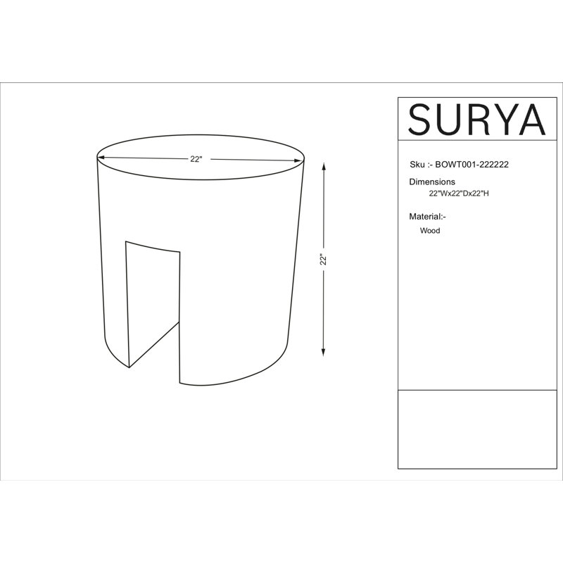 Becki Owens x Surya Whitly End Table, Black