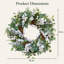 Couronne de Noël 24 po avec pommes de pin enneigées et baies blanches, décor de porte d'entrée d'hiver pour maison de campagne