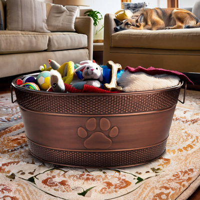 Chew-Proof Metal Dog Toy Bin