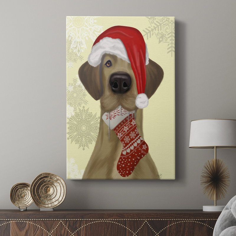 Christmas Drooly Christmas Dane - galerie Cavas sur mesure, H 18 po x l 12 po