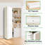 Porte CHIC MODE 30 po x 80 po, blanche, peinte fleurie, porte pliante 5 carreaux en MDF massif avec quincaillerie-124511157