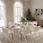 Luxe Creamy Dining Table with Roman Column Legs-649096551