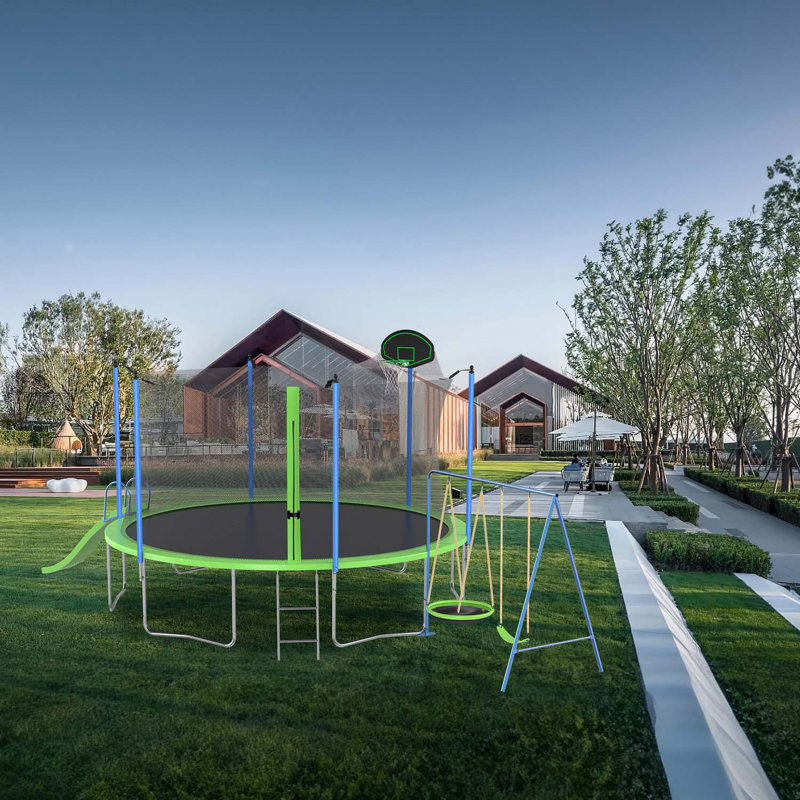 Beyong Round Backyard Trampoline with Safety Enclosure