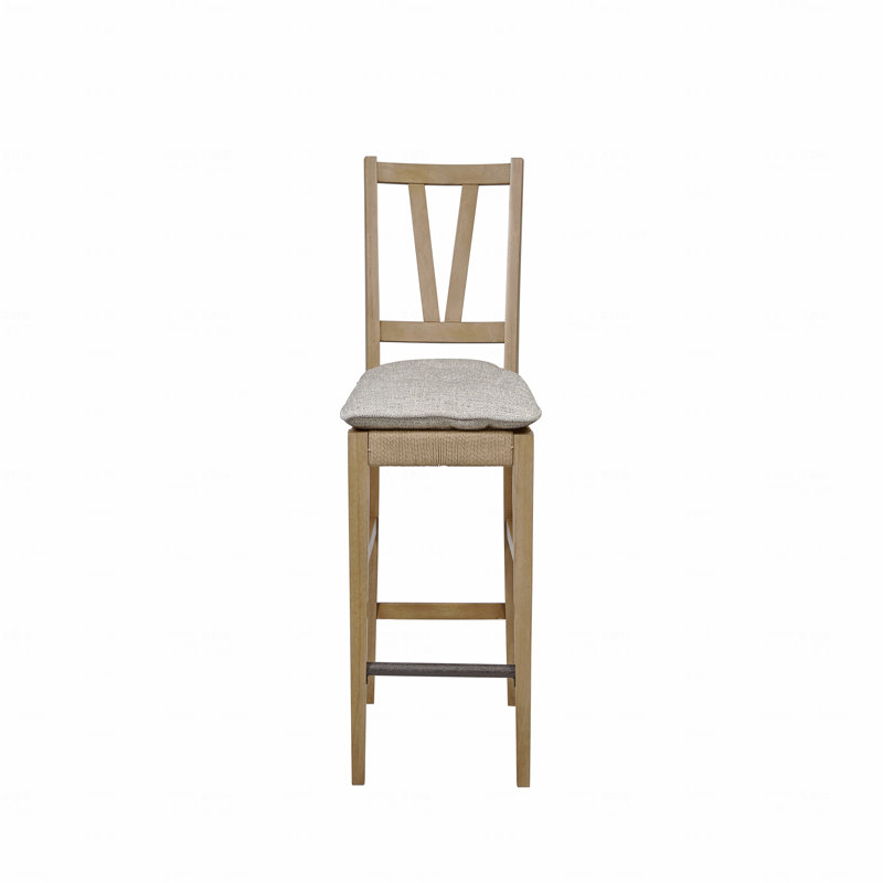 Fauteuil à hauteur de comptoir à lattes, Tanné