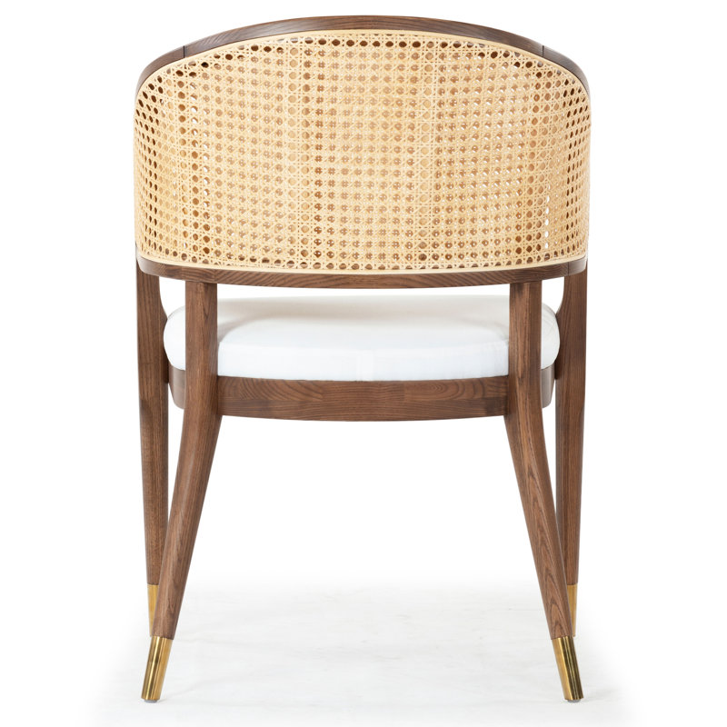 Arm Linen Chair, Walnut/Gold