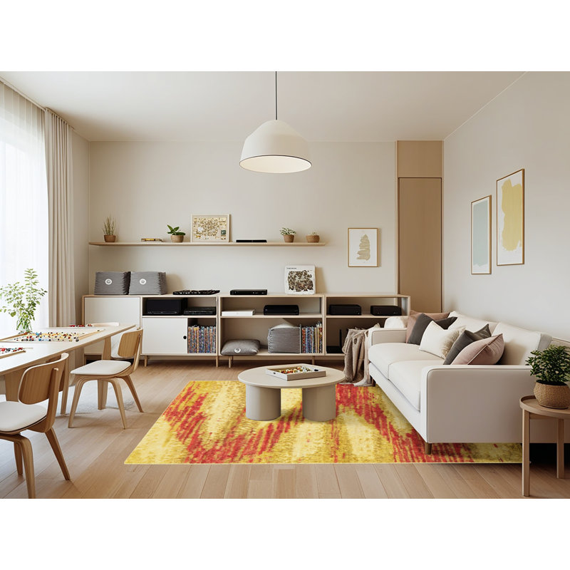 Abstract Indoor Rug, Rectangle 7' x 9'