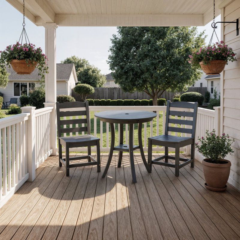 3-Piece Outdoor Dining Set, Gray