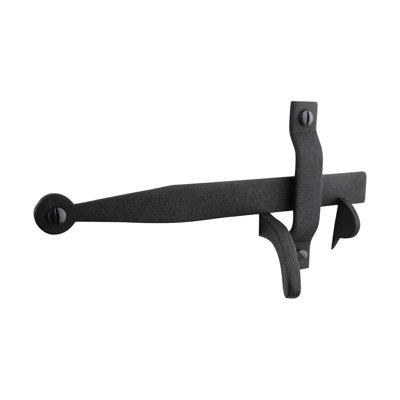 Black Cast Iron Norfolk Door Latches 8" Tall with Mounting Hardware