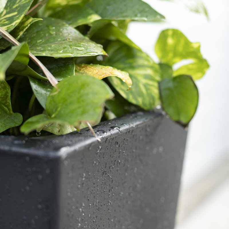 Step2 Tremont Square Tall Tapered Plastic Outdoor Planter, Black, 1