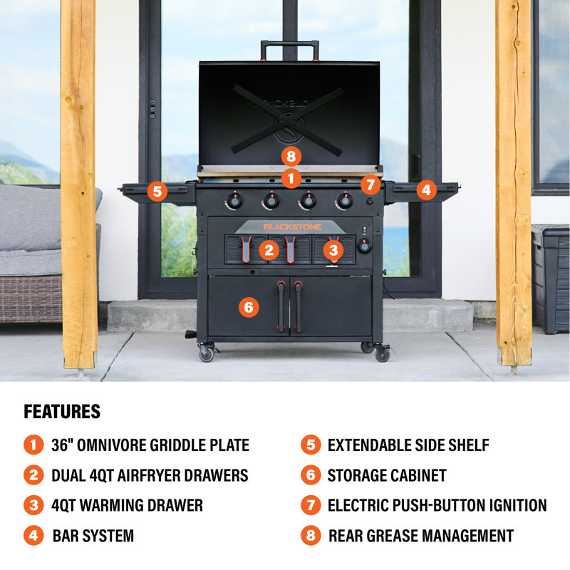 36" Griddle Airfryer Combo