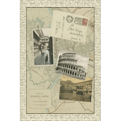 Vintage Map Of Rome by Vision Studio - Wrapped Canvas Art Prints