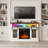 Saad Black Electric Fireplace-649784597