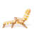 Club Chair - Teak - Crew Mimosa Yellow Stripe-269418256