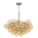 Bubbles Chandelier with Amber Glass