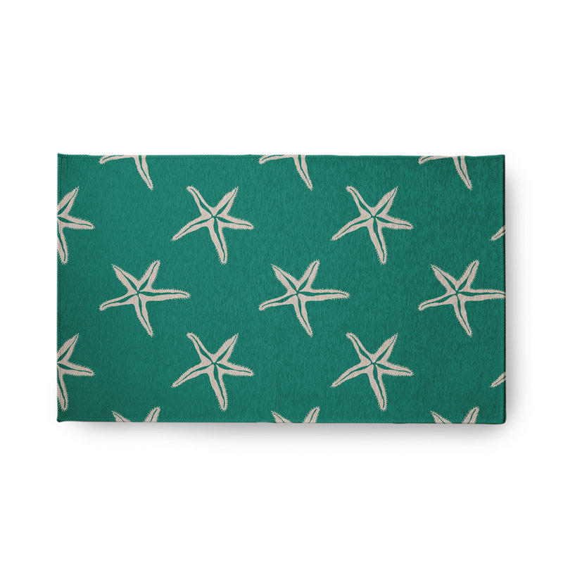Tapis intérieur / extérieur en chenille tissé à la machine en vert / beige Bogner, Rectangle 1 pi 6 po x 2 pi 6 po